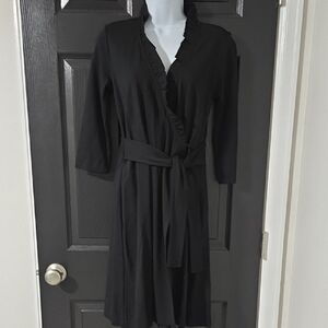 Ann Taylor Black Faux Wrap Dress